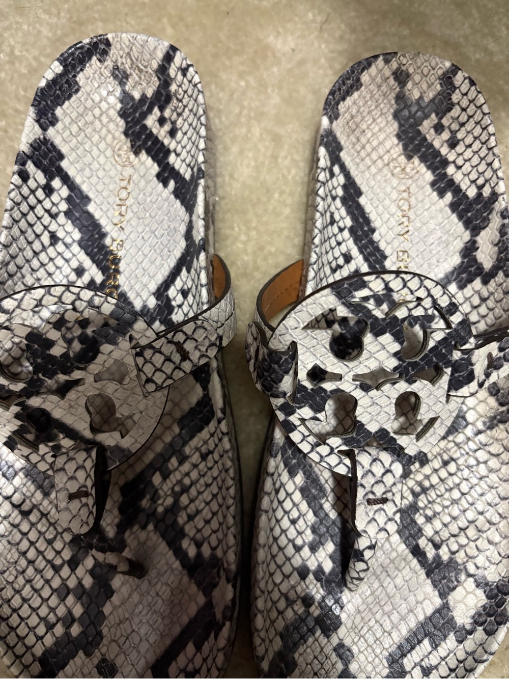 Tory Burch Miller Cloud Sandal. Leather python. Size 7.5 - Picture 4 of 7